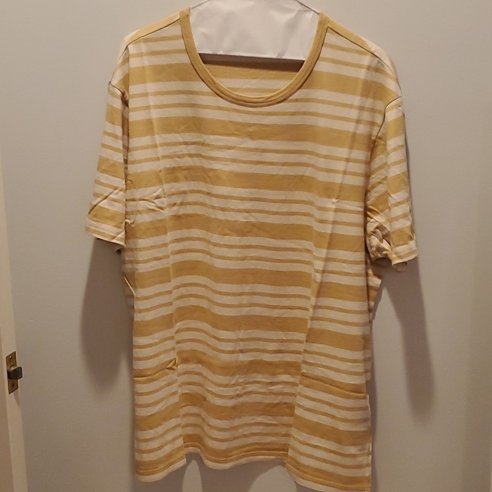 NWT Madewell mustard/white short sleeve tshirt size XL (49)